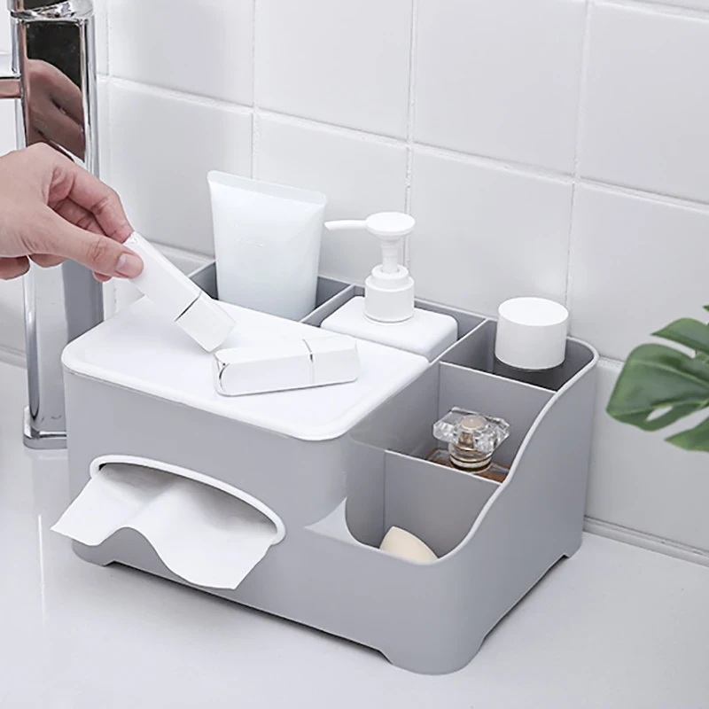  Cosmetics Storage Box Tissue Box Office Storage Box Desktop Pencil Holder Makeup Organizer Table Fa