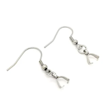 

20PCS/lot 2 Colors Stainless Steel Earrings DIY Parts Findings Melon Seed Buckle Hanging Hook Earring Base Jewelry Accessories