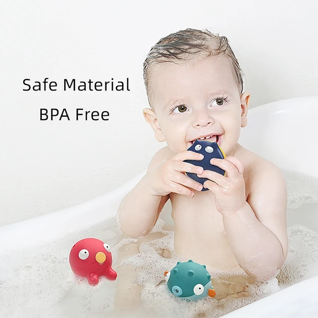 BC Babycare Baby Bath Toys Set 4pcs Squeeze Sound Bathing Shower Water Squirt Animals Float Rinser Toy Kids Gift BPA Free 2