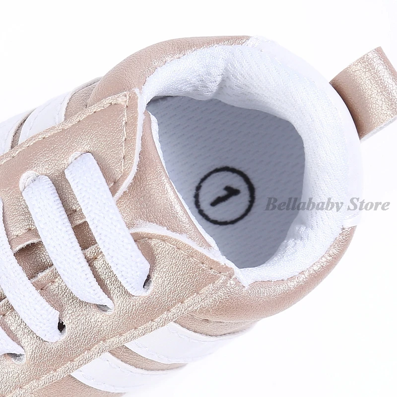 Kids Shoes For Girls Boys Sneakers Casual Shoes Sports Striped Pu Leather Baby Toddler Walking Infant