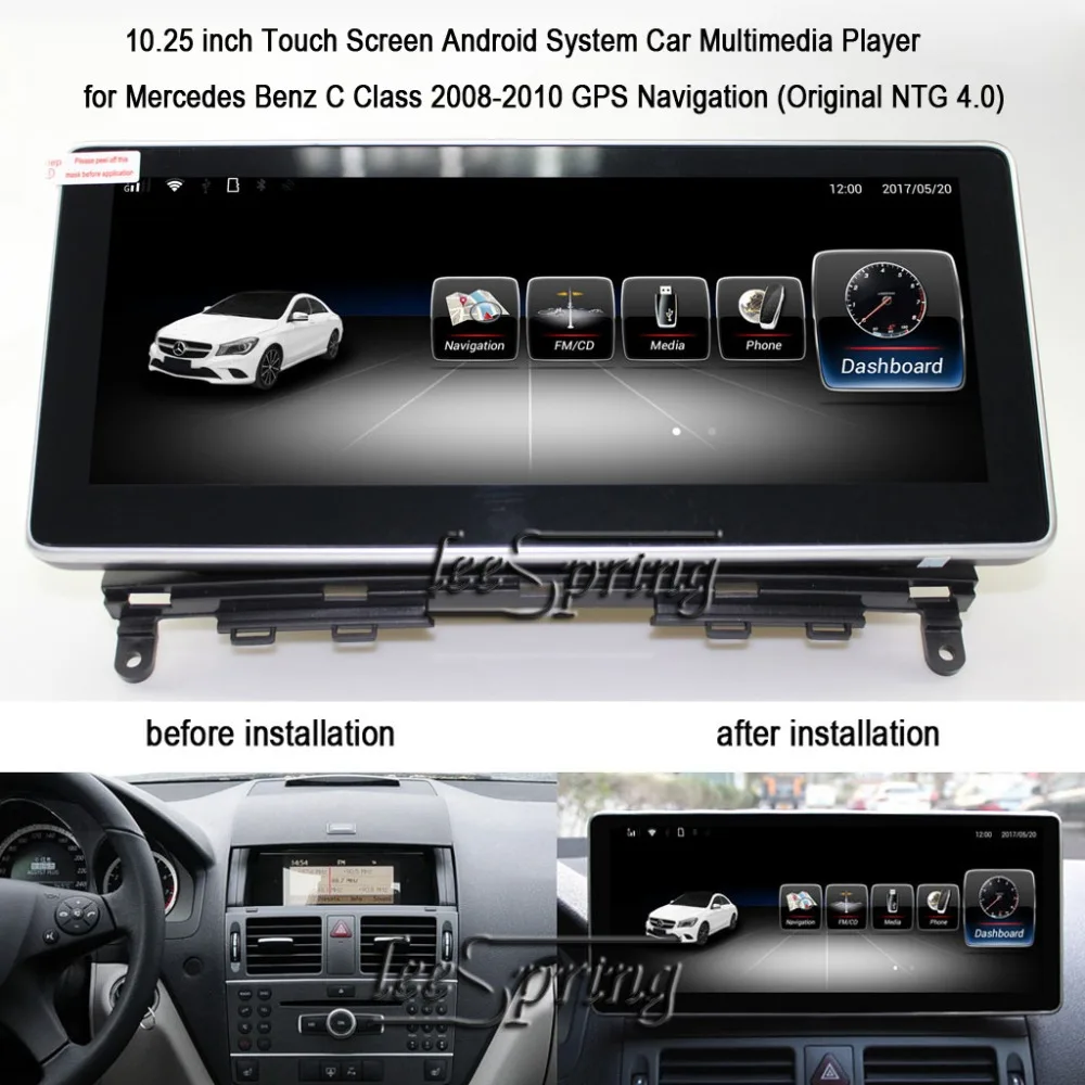 10 25 дюймов Android 6 0 GPS навигация для Mercedes Benz C Class 2008 2010 MB W204 C200 C260 C180 автомобильный