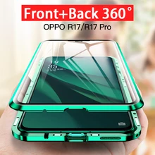 360 чехол из закаленного стекла для телефона на высококачественный защитный чехол для Oppo A11 A11X A5 A9 A5s A7 F9 V17 Pro Y17 Y3 Realme Q 5 Pro Рено ace 3D чехол на магните