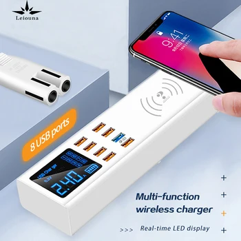 

Hewei 8 Ports Wireless Quick New Charge 3.0 Digital Display USB Charger for Android IPhone Adapter Fast Charger for Smart Phone