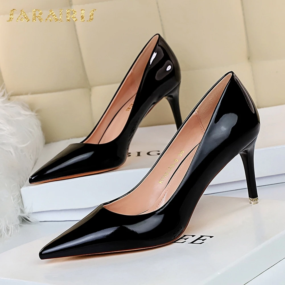 

Sarairis 2020 New Arrivals Sexy Thin High Heels Concise Pumps Woman Shoes Slip On Pointed Toe Spring Party Shoes Women Pumps