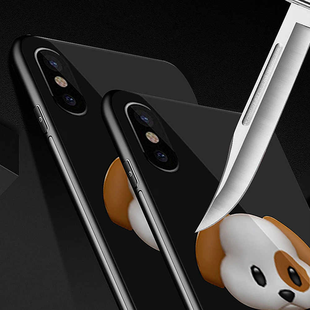 Роскошный чехол для IPhone X, чехол с милым мультяшным рисунком из ТПУ и закаленного стекла, задняя крышка для IPhone X 10, чехол, стильные чехлы Marvel, пленка