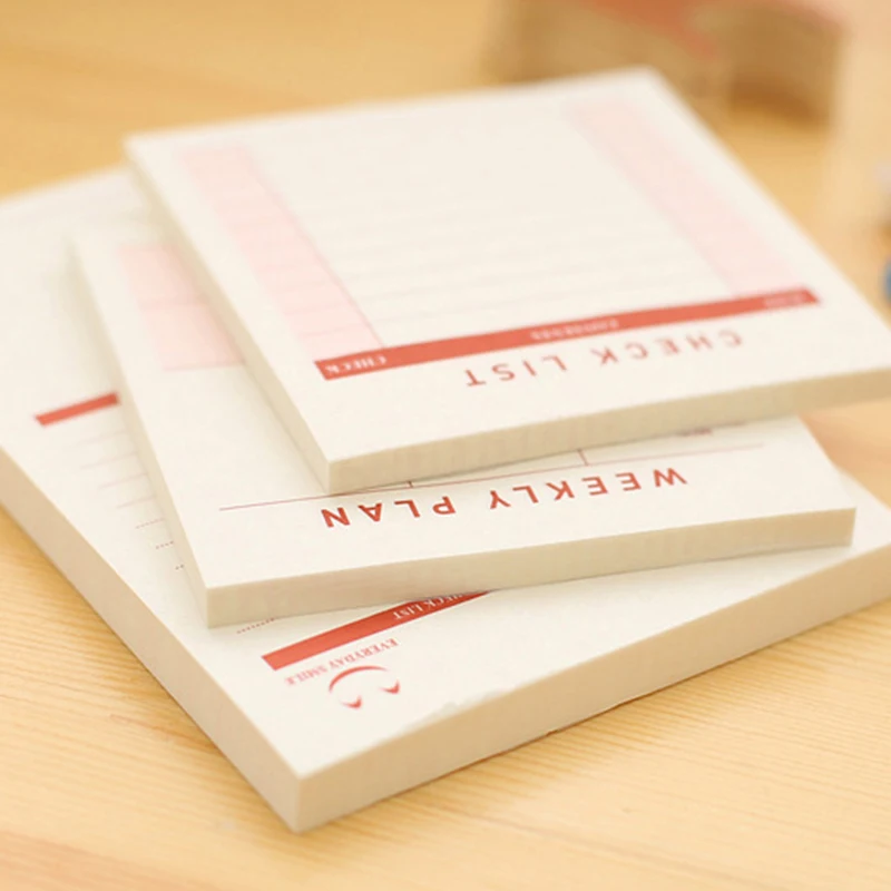 Kawaii Липкие заметки милые еженедельные Memopad To Do List креативные N Times ежемесячные заметки проверочные листы офисные школьные канцелярские принадлежности