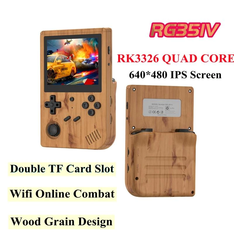 RG351V Handheld Game Console 3.5-Inch IPS Screen Retro Game Player Console For PSP/PS1/N64/NDS RK3326 Open Source Consoles