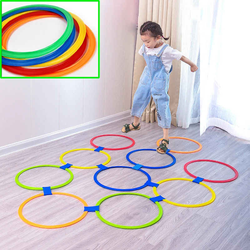 Outdoor-Toys Hopscotch-Ring Carnival-Game Jumping Garden-Backyard Children Indoor Sports