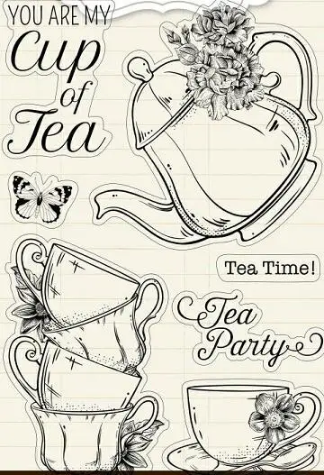 Cup of tea Transparent Clear Silicone Stamp/Seal for DIY scrapbooking/photo album Decorative clear stamp M1310