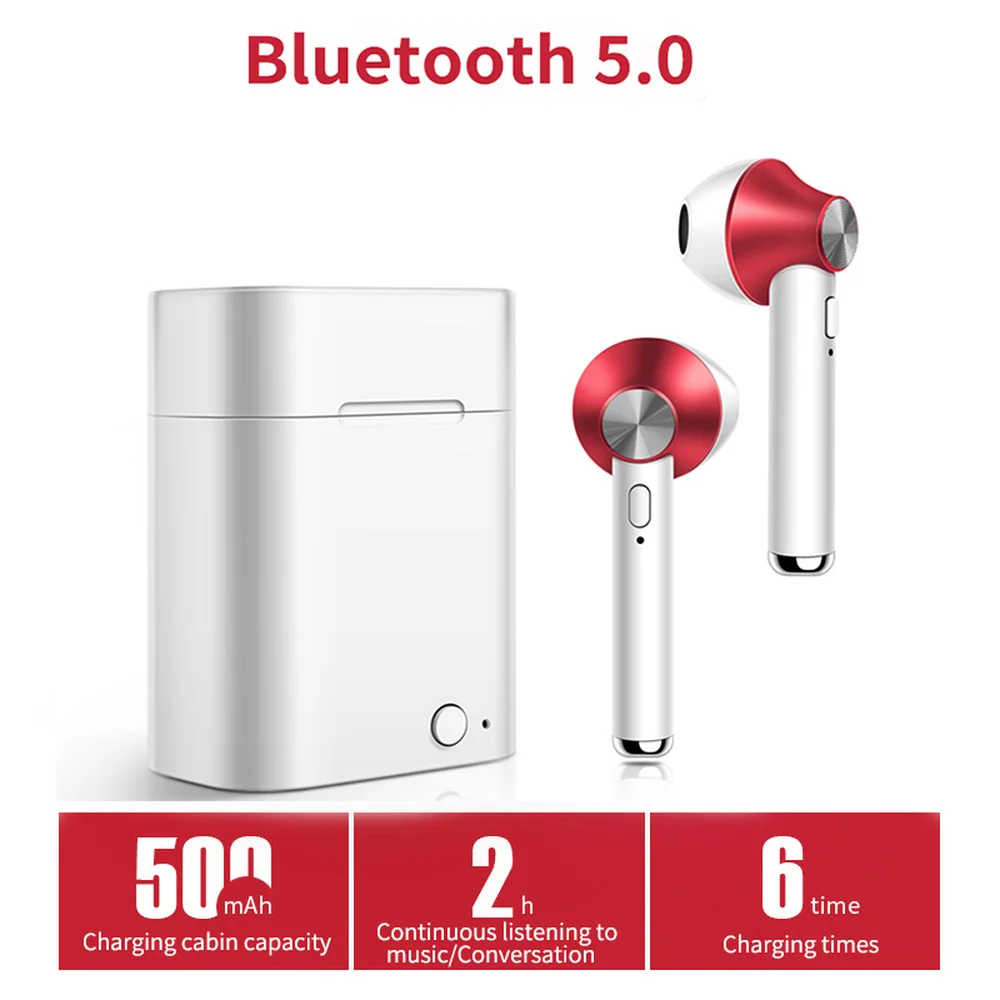 Bluetooth Earphone Stereo Wireless Headphones Running Sport Bass Headset With Mic Charging box For Iphone TWS Bluetooth Earphone