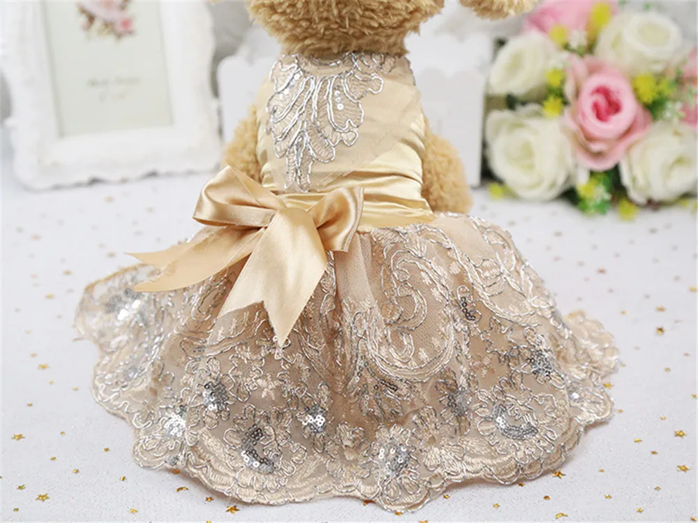 Pet Clothes Luxury Dog Clothes Dog Costumes Dress For Small Dogs New Years Eve Dress Usa Clothing Pet Dog Clothes Wedding Dress (3)