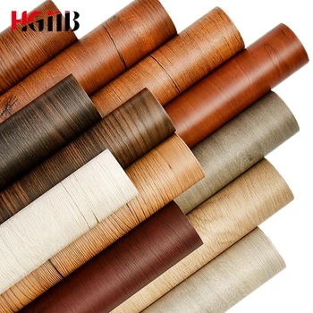 

PVC Wood Grain Wallpaper For Kitchen Closet Door Furniture Renovation Wall Sticker Home Decor