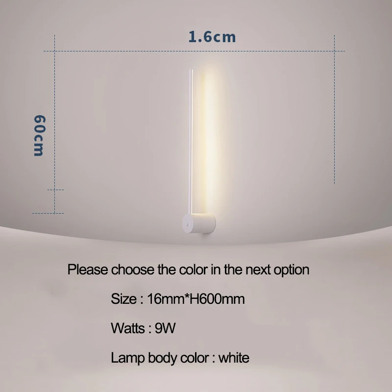 Современный светодиодный настенный светильник, зеркальный светильник, поверхностное крепление для гостиной, ресторана, спальни, настенный светильник L600mm 900mm - Цвет абажура: White color L600mm
