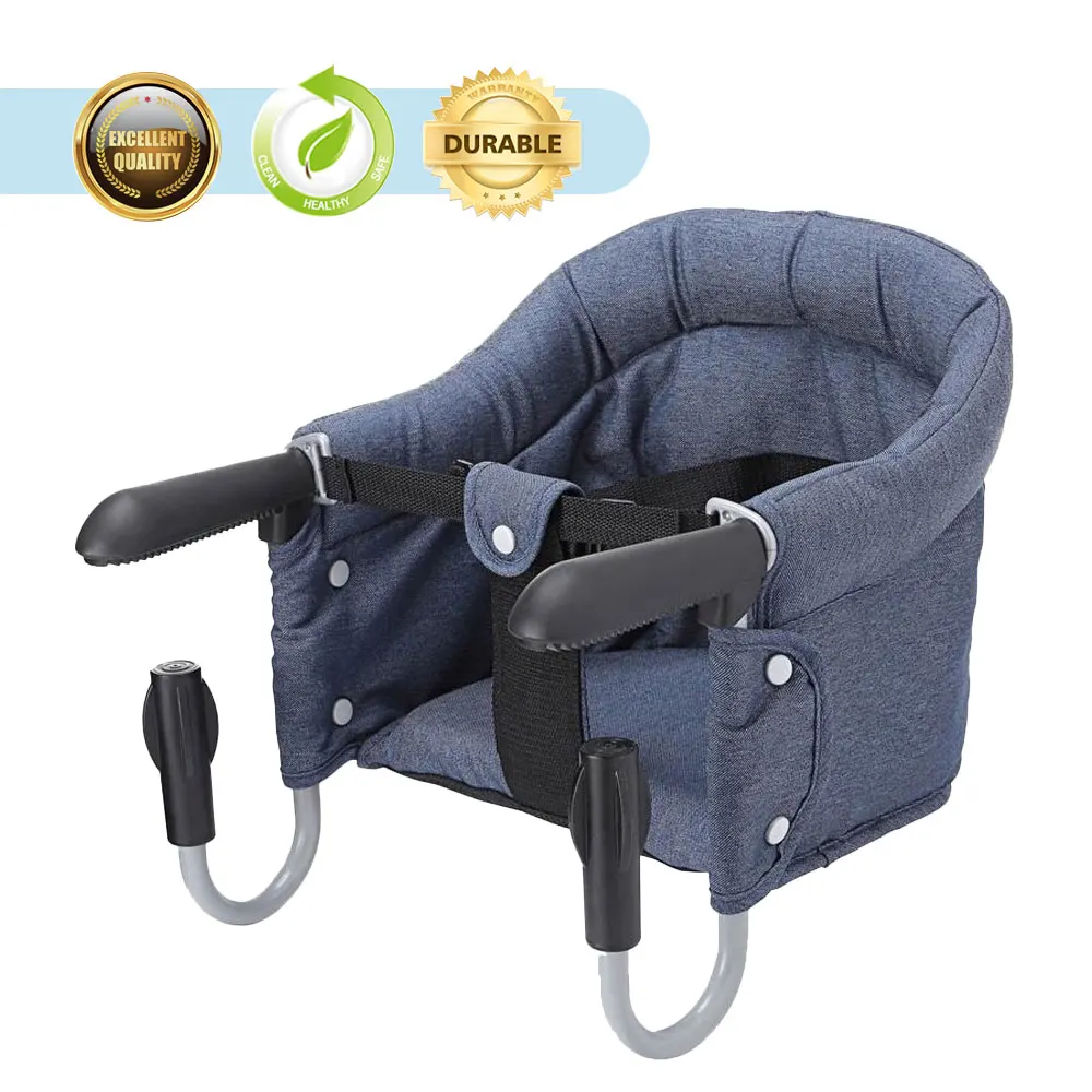 

Portable Baby Highchair Foldable Feeding Chair Seat Booster Safety Belt Dinning Hook-on Chair Harness Lunch Cushion