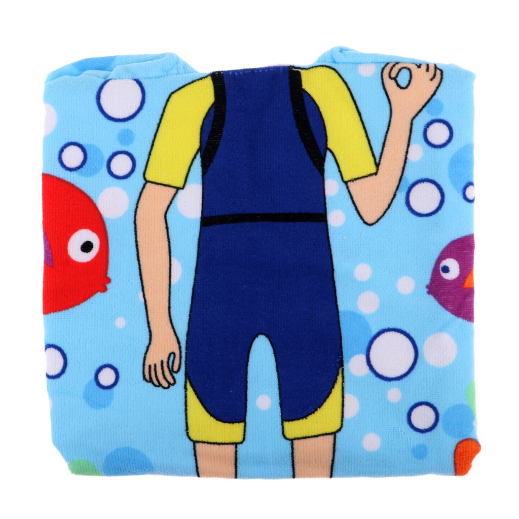 Quick Drying Bathrobe for Kids (80-120cm Height ) Hooded Beach Towel Poncho Robe for Swimming/Surfing/Bathing Set 2