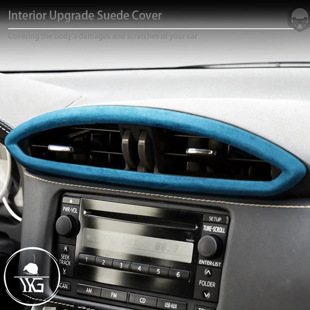 Girare la copertura dell'involucro della pelle scamosciata della pelliccia per Subaru BRZ Toyota 86 GT86 2013-2020 cruscotto centrale aria condizionata telaio di sfiato accessori per auto - immagine 4