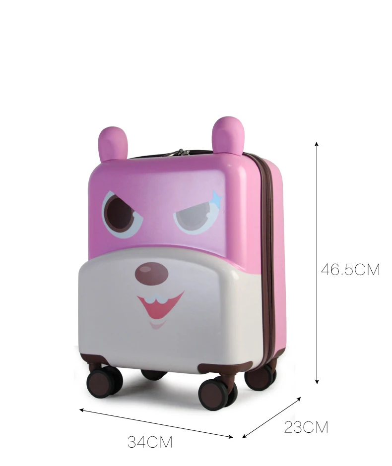 Cute Cartoon Children Rolling Luggage Spinner Multifunction Ride Sit Suitcase Wheels 20 Inch Student Cabin Trolley Luggage Kids