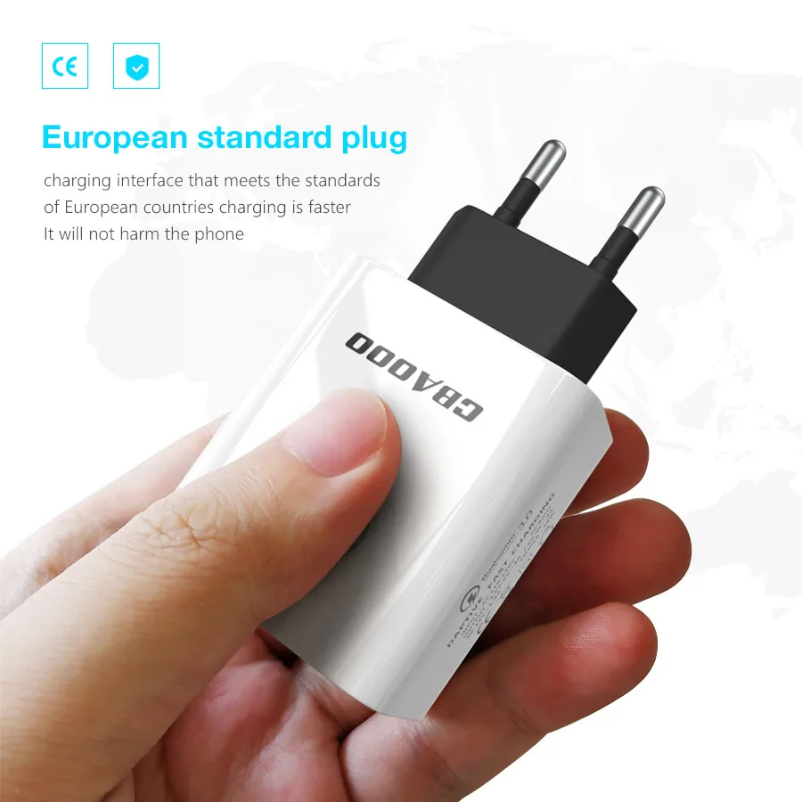 Универсальная Быстрая зарядка 3,0 USB Зарядное устройство 3A мобильного телефона зарядная док-станция для штепсельная вилка европейского стандарта быстрое настенное зарядное устройство для iPhone samsung Xiaomi huawei