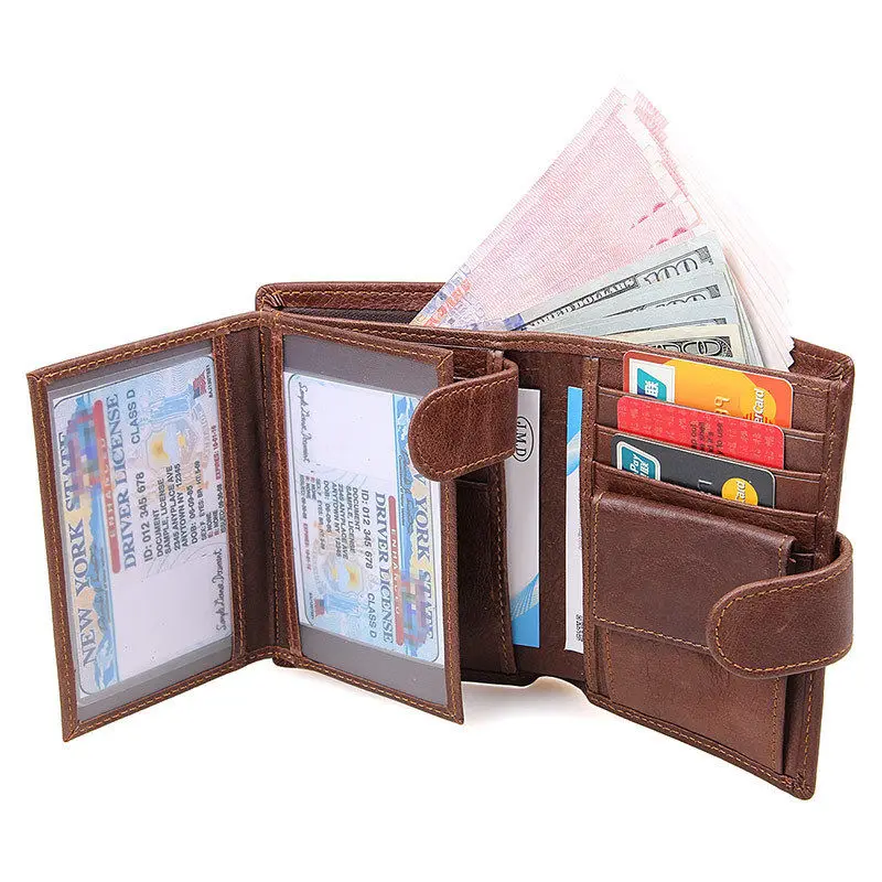 

Local stock Men's PU Leather Clutch Wallet ID Bifold Wallets with Function of Prevent Unauthorized Use of Credit Card