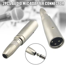 2 шт 6,5 мм мама до 6,35 мм штекер аудиосигнала Mic адаптер Разъем аксессуары FKU66