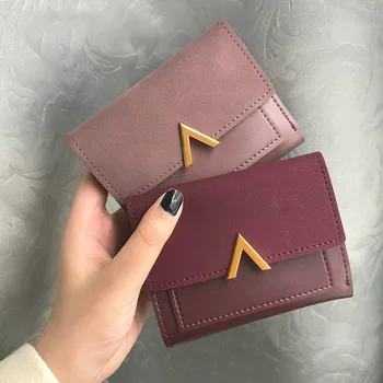 

Matte Leather Small Women Wallets Female Coin Purse Ladies Thin Money Wallet Carteira Women Credit Card Holder Portemonnee