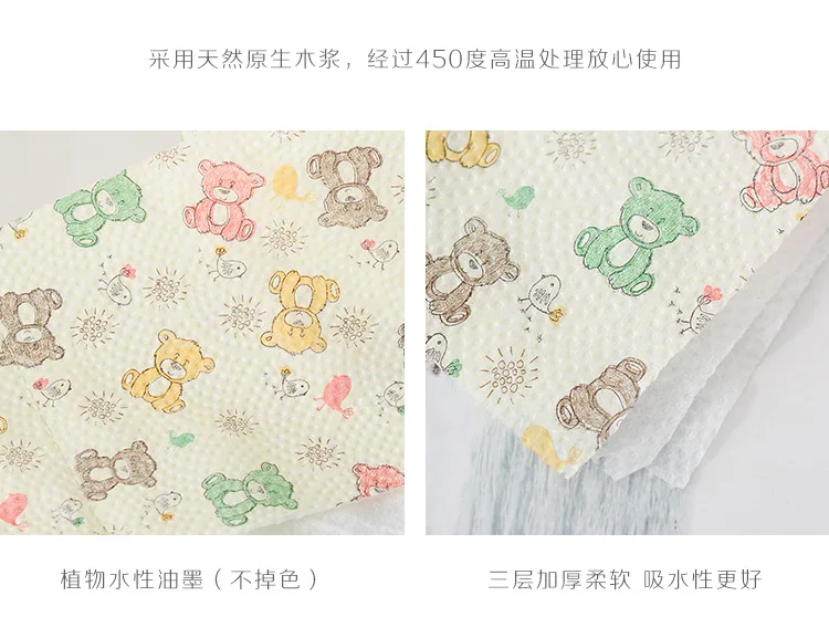 Rollo de papel de impresión de oso, toalla de papel con núcleo de dibujos  animados, rollo de papel higiénico de 3 capas, rollo de papel higiénico  para el hogar - AliExpress