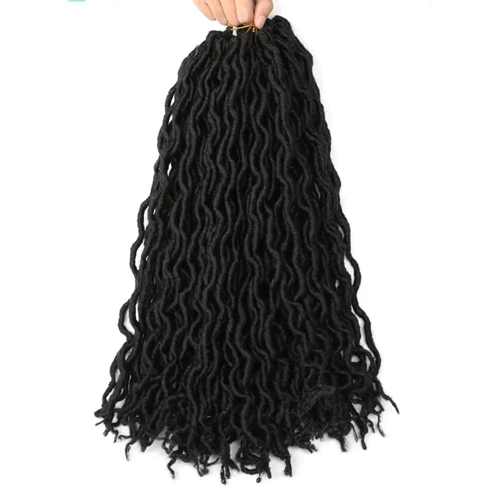 Pervado волосы богиня Faux Locs Curly Омбре плетение волос Мягкие косы синтетические цыганские Locs крючком коса волос Exntension - Цвет: # 1B