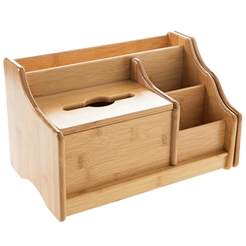 

CSS Bamboo Desktop Storage Box Retractable Bookshelf Office Desk Stationery Remote Control Storage Rack Tissue Box Multi-Functio