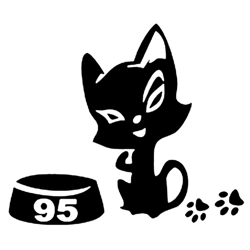 

12*10cm Cat on a gas tank 95 funny car sticker KK vinyl decal auto stickers for bumper rear window