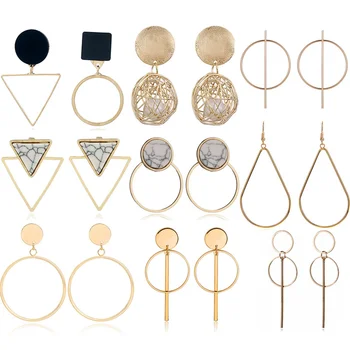 

Fashion Statement Earrings 2020 Big Geometric Round Earrings for Women Hanging Dangle Earrings Drop Earing Modern Female Jewelry
