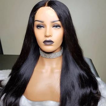

Silky Straight Mechanism Synthetic Wigs High Temperature For Black/White Women Average Cap Size Long Natural Black Wig