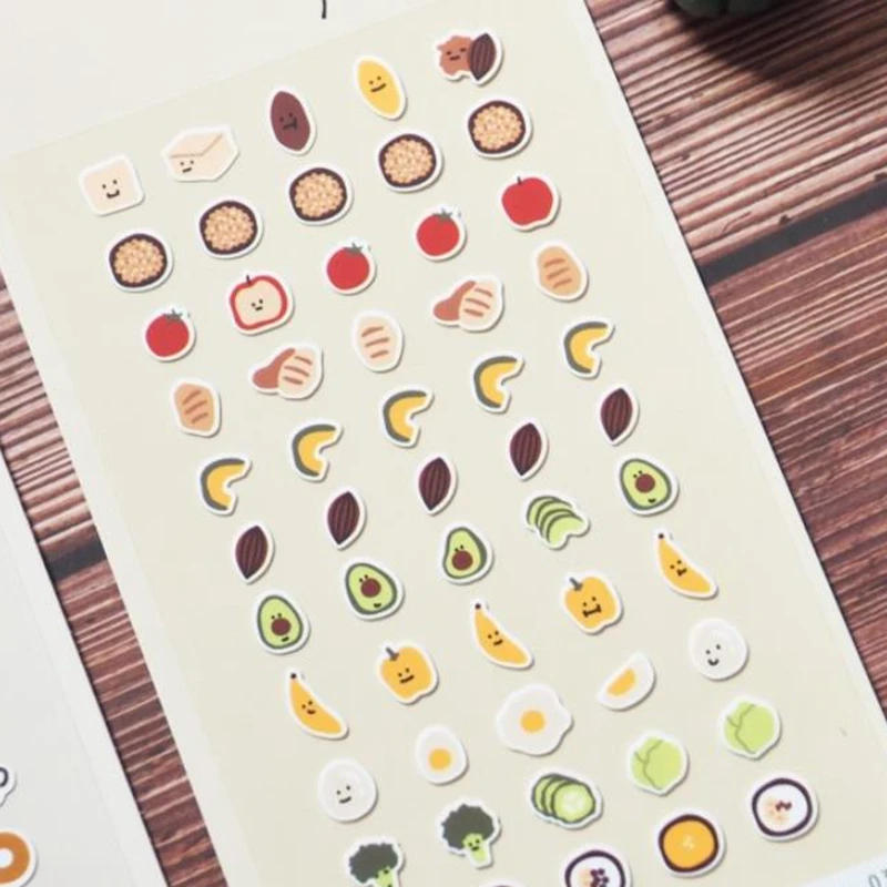 Korea Suatelier Mini Series Paper Stickers Cute Fruit Vegetable Die Cuttings Diy Scrapbooking Home Decortive Sonia Supplier Stickers Aliexpress