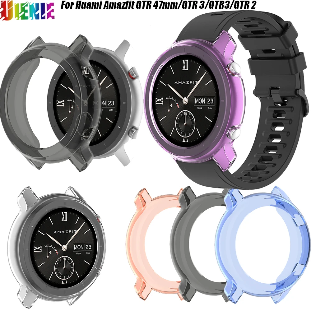 Custodia Protettiva Per Huami Amazfit Gtr 47Mm/Gtr 3/Gtr 2 Soft Tpu Half-Inclusive Pellicola Salvaschermo Per Huami Amazfit Gtr 42Mm