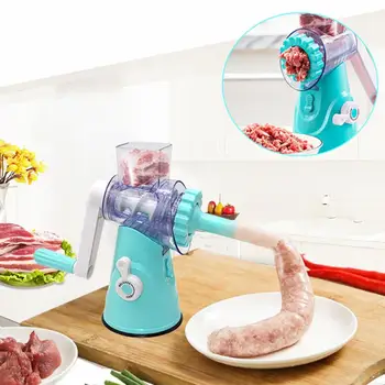 

1PC Hand Crank Cheese Cutter Kitchen 4-in-1 Multi-function Stainless Steel Meat Grinder Household Small Stirring Sausage Stuffer