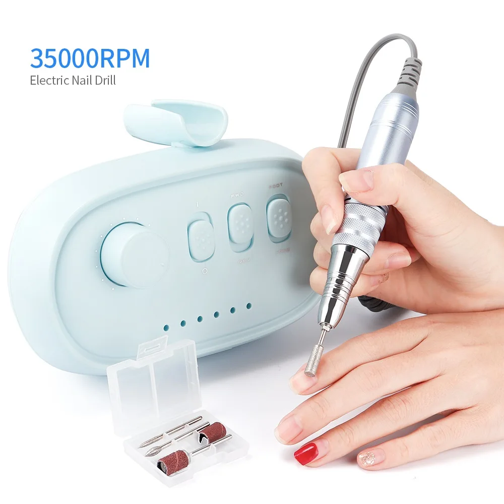 

2020 New Electric Nail Drill Manicure Machine 35000 PRM Professional Nail Milling Tool Colorful Electric Nail Drill Machine