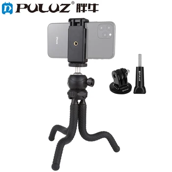 

PULUZ Mini Octopus Flexible Tripod Holder Desk Tripod Stand Kit for DSLR Cameras/GoPro/phone Ball Head&Phone Clam +Mount Adapter