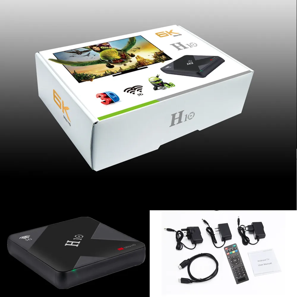 Smart Android 8,1 tv Box H10 H6 4 Гб ОЗУ 64 ГБ 32 ГБ 16 ГБ H.265 Wifi медиаплеер 4K для Google Youtube телеприставка Android tv Box