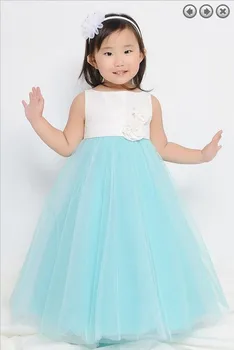 

free shipping flower girl dresses for weddings 2016 first communion christmas pageant dresses for girls blue wedding party dress