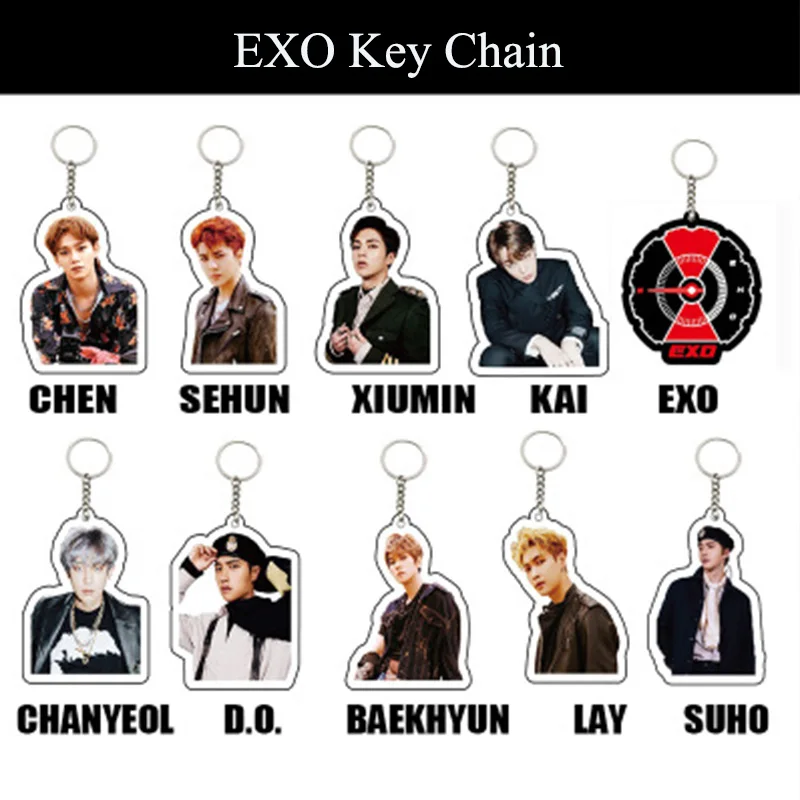 

4*5CM EXO Planet 5 Exploration New Album What a Life Member Acrylic Mini 3D Stand Figure Model Keyring Finger Holder LJ258