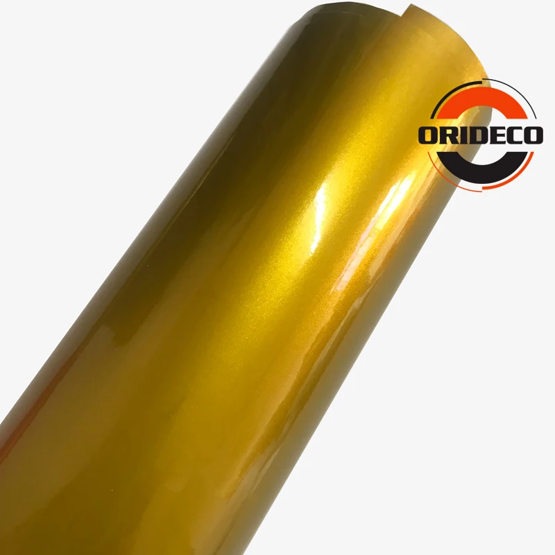 golden glossy metallic vinyl wraps car vinyl film