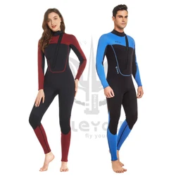 3MM Neoprene Diving Suit Men And Women Front Zipper One-Piece Cold Proof And Warm Snorkeling Suit Water Sports Surfing Wetsuit