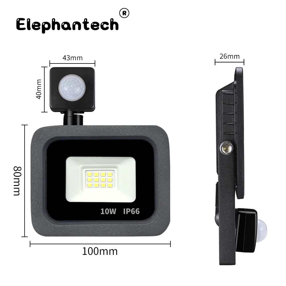 thumbnail image 1 of Sensor de movimiento PIR LED Proyector LED para exteriores Proyector LED 220V 100W 50W 30W 20W 10W Lámpara para exteriores Detector de movimiento, 1 of 5