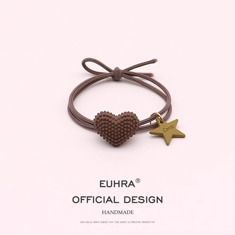 EUHRA, 5 цветов, ободок для волос с сердечками, сердечками и звездочками, эластичная повязка для волос для женщин и девочек, детские аксессуары для волос, резинка - Цвет: Color C