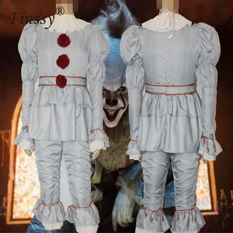 as same as picture Stephen King's It Pennywise Косплей страшные костюмы костюм Джокера Необычные вечерние костюмы на Хэллоуин для взрослых мужчин и женщин Костюмы Клоуна подарок фанатам - Цвет: as same as picture