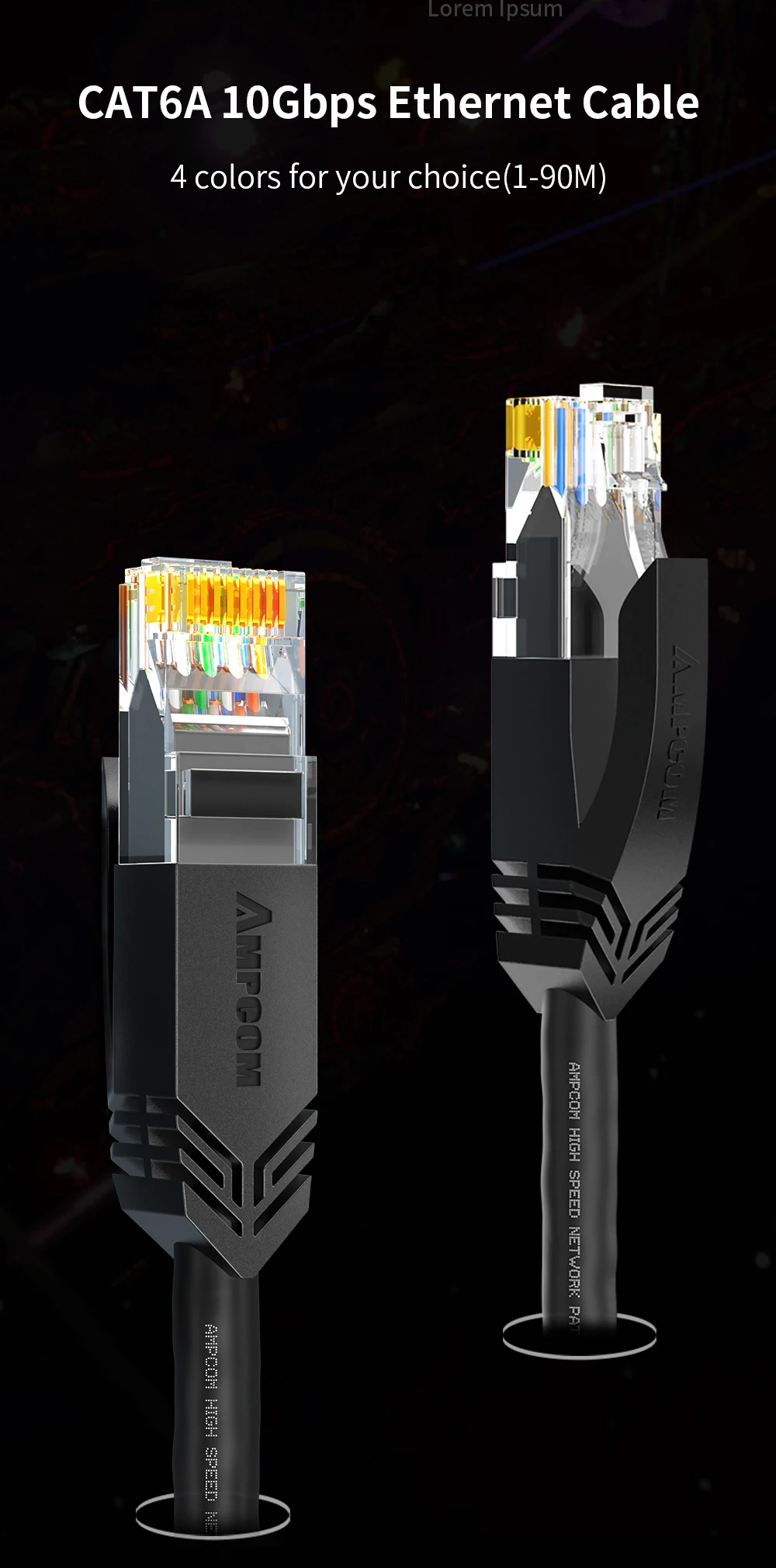 AMPCOM CAT6A Ethernet Cable 10Gbps RJ45 LAN Network Cable, High Speed Gaming UTP Patch 24AWG Strand Wire for Computer, PS5, Xbox AMPCOM CAT6A Ethernet Cable 10Gbps RJ45 LAN Network Cable, High Speed Gaming UTP Patch 24AWG Strand Wire for Computer, PS5, Xbox