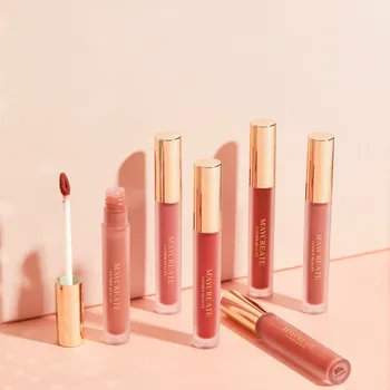 

6 color matte lip gloss glitter liquid lipstick set Nutritious liptint long lasting red rose brand makeup cosmetics