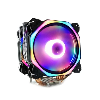 

12Cm CPU Cooler Dual LED Fan 4 Heat Pipe 4Pin CPU Fan Cpu Heatsink for Int el 775/1150/1155/1156/1366 for AMD All