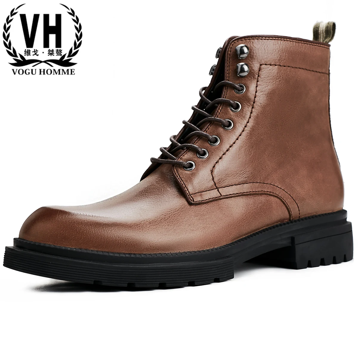 

Cowboy Boots men High Quality Genuine Leather combat boots autumn winter British men shoes cowhide Riding boots steel toe boots