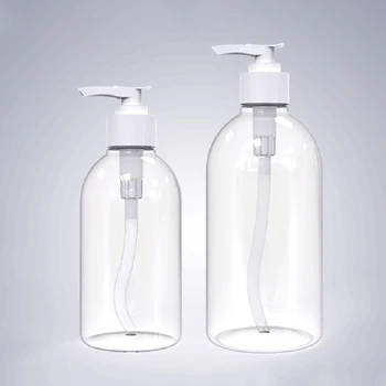 

Clear Press Pumps Empty Bottle Refillable Shampoo Shower Gel Dispenser MSU88