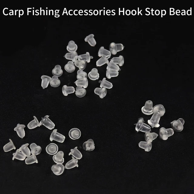 50PCS Carp Fishing Accessories Hook Stop Bead Stoper Carp Chod Heli Rig  Rubber Beads for Hooks